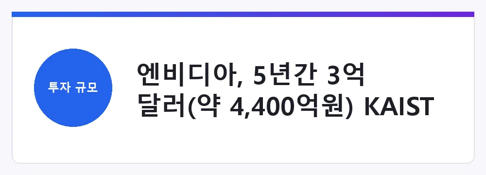 엔비디아, 5년간 3억 달러(약 4,400억원) KAIST 공동연구소에 투입