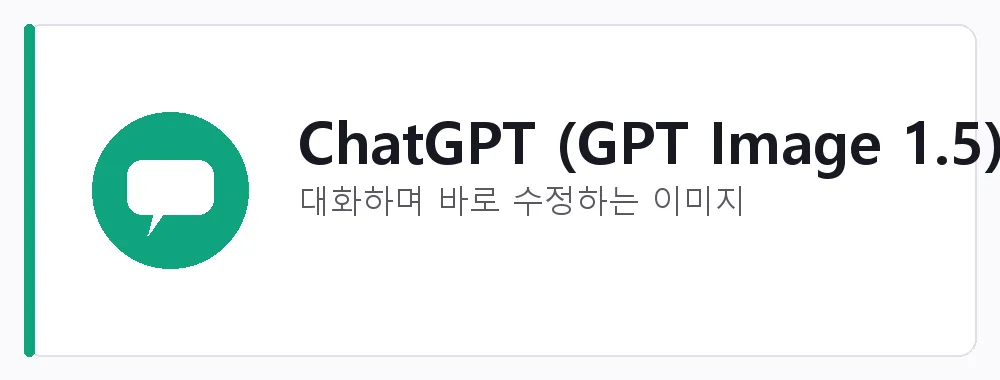 ChatGPT (GPT Image 1.5) 강점: 대화하며 바로 수정하는 이미지