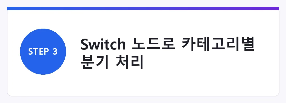 Switch 노드로 카테고리별 분기 처리
