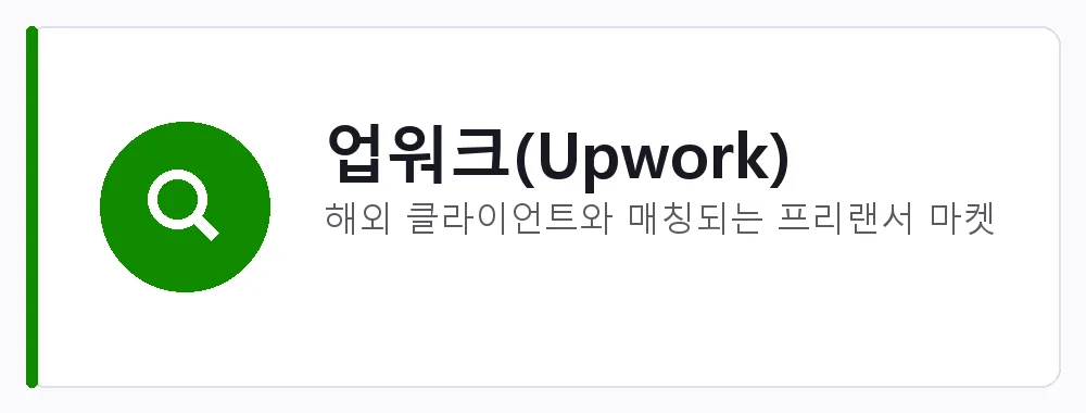 업워크(Upwork) 강점: 해외 클라이언트와 매칭되는 프리랜서 마켓