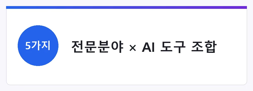 전문분야 × AI 도구 조합