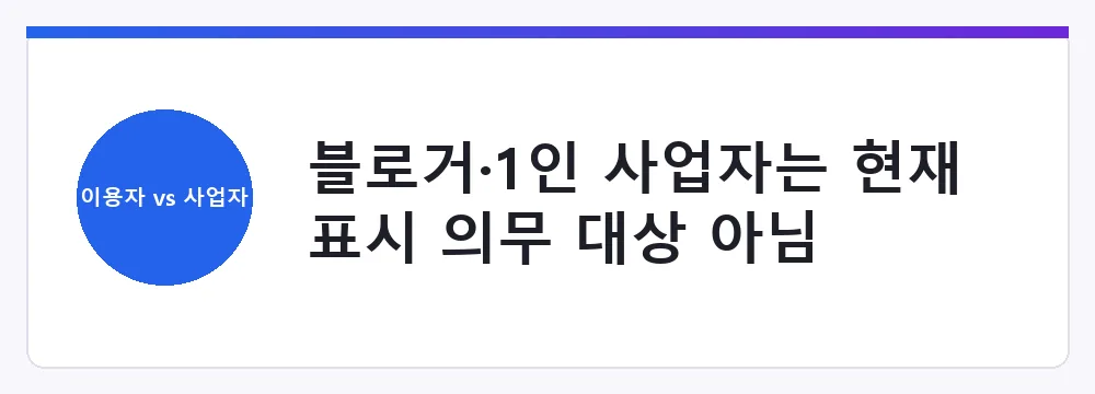 블로거·1인 사업자는 현재 표시 의무 대상 아님
