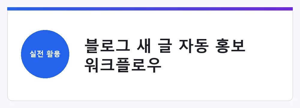 블로그 새 글 자동 홍보 워크플로우