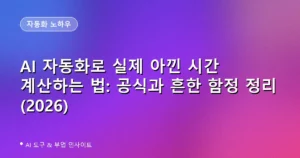 AI 자동화로 실제 아낀 시간 계산하는 법: 공식과 흔한 함정 정리 (2026)