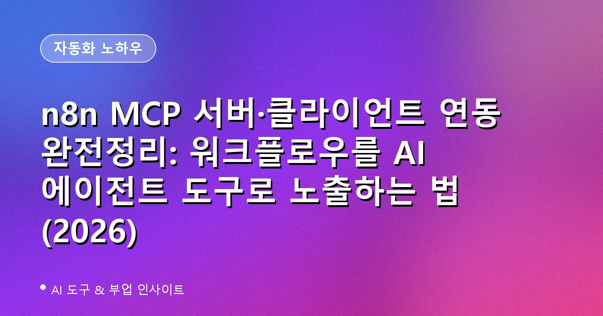 n8n MCP 서버·클라이언트 연동 대표 이미지