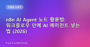 n8n AI Agent 노드 활용법: 워크플로우 안에 AI 에이전트 넣는 법 (2026)