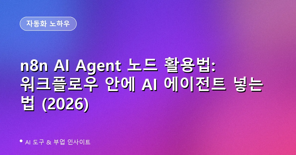 n8n AI Agent 노드 대표 이미지