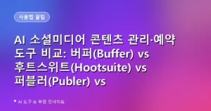 AI 소셜미디어 콘텐츠 관리·예약 도구 비교: 버퍼(Buffer) vs 후트스위트(Hootsuite) vs 퍼블러(Publer) vs 메트리쿨(Metricool) (2026)