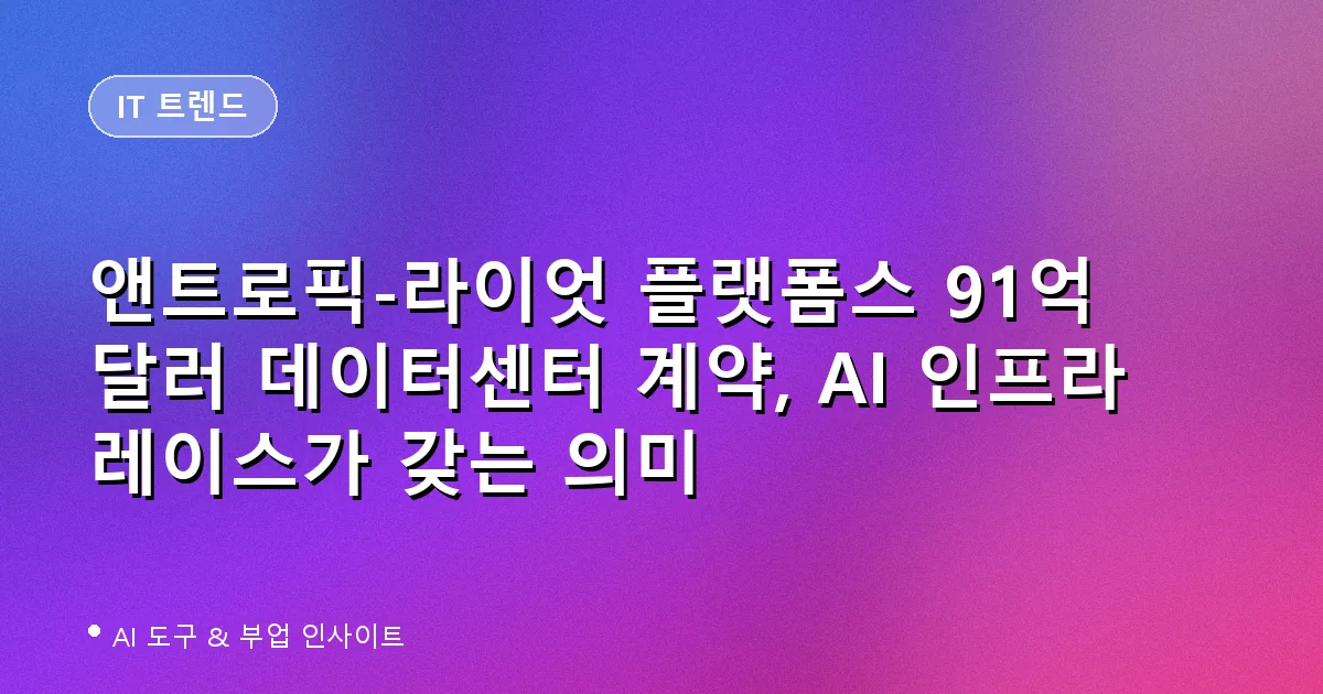 앤트로픽 라이엇 플랫폼스 91억 달러 데이터센터 계약 대표 이미지