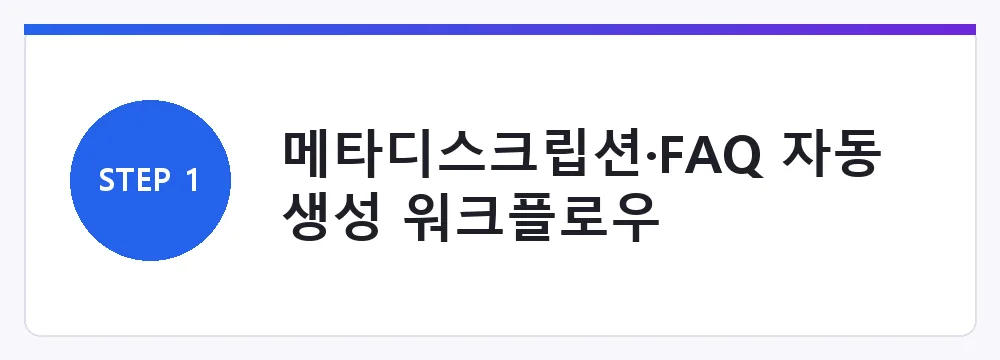 메타디스크립션·FAQ 자동 생성 워크플로우