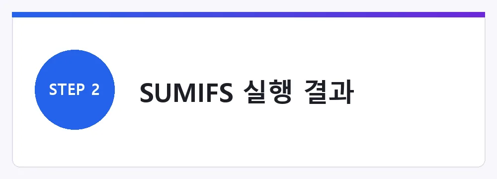SUMIFS 실행 결과