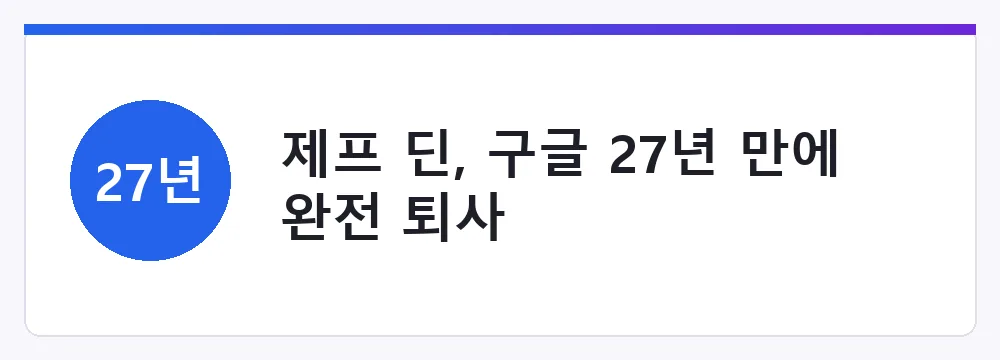 제프 딘, 구글 27년 만에 완전 퇴사