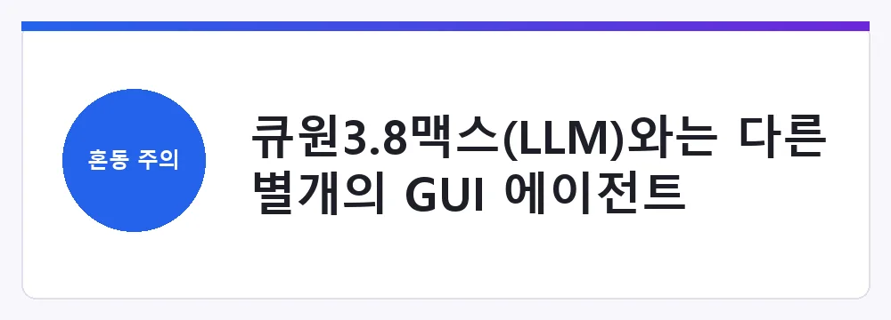 큐원3.8맥스(LLM)와는 다른 별개의 GUI 에이전트