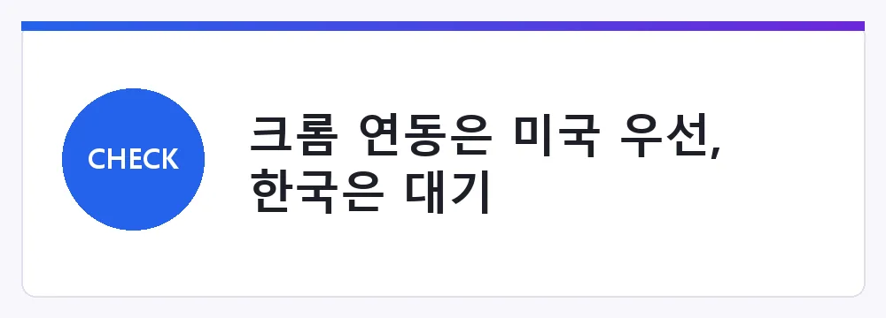 크롬 연동은 미국 우선, 한국은 대기