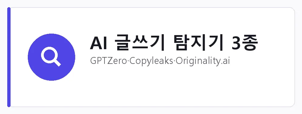 AI 글쓰기 탐지기 3종 강점: GPTZero·Copyleaks·Originality.ai