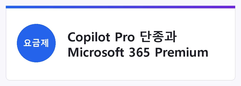 Copilot Pro 단종과 Microsoft 365 Premium 전환