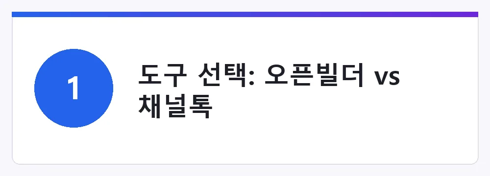 도구 선택: 오픈빌더 vs 채널톡