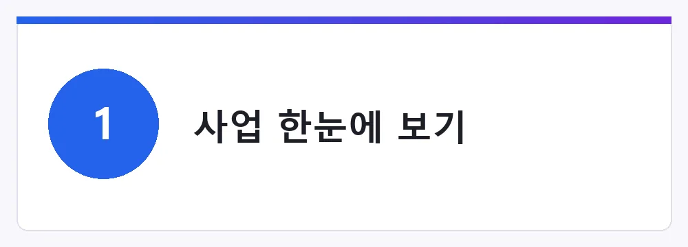 사업 한눈에 보기