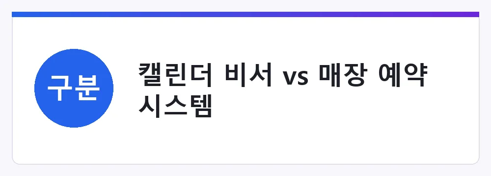 캘린더 비서 vs 매장 예약 시스템