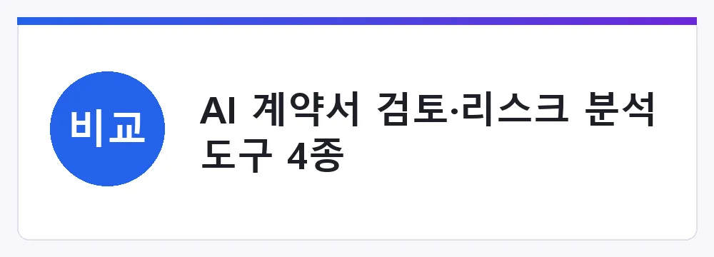 AI 계약서 검토·리스크 분석 도구 4종