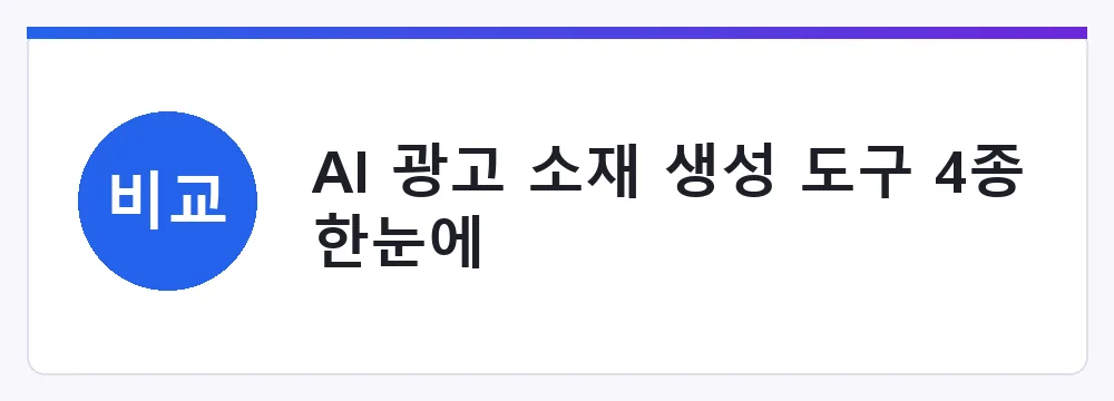 AI 광고 소재 생성 도구 4종 한눈에