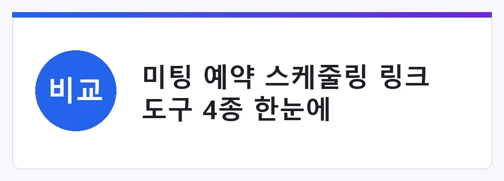 미팅 예약 스케줄링 링크 도구 4종 한눈에