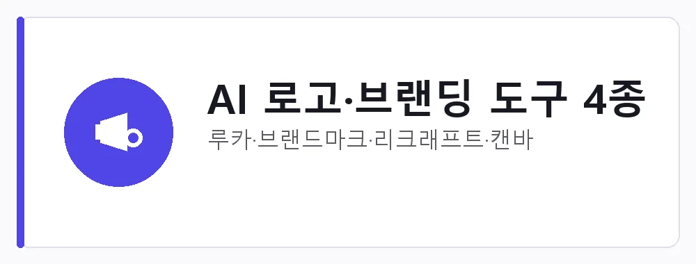 AI 로고·브랜딩 도구 4종 강점: 루카·브랜드마크·리크래프트·캔바