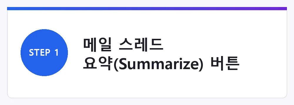 메일 스레드 요약(Summarize) 버튼