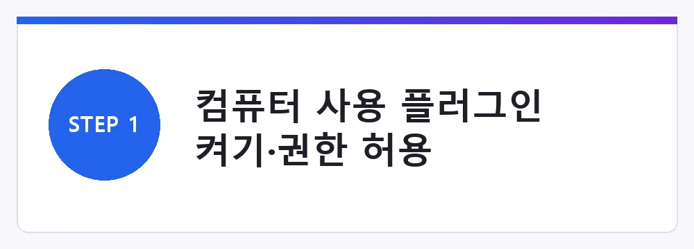 컴퓨터 사용 플러그인 켜기·권한 허용
