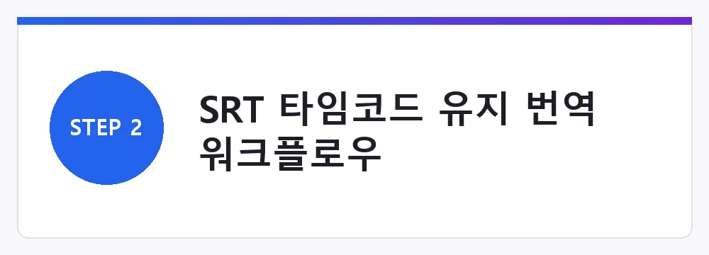 SRT 타임코드 유지 번역 워크플로우