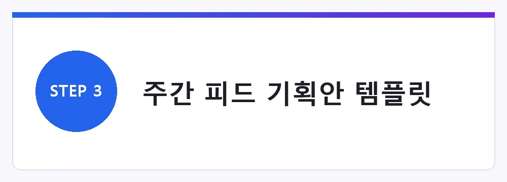 주간 피드 기획안 템플릿