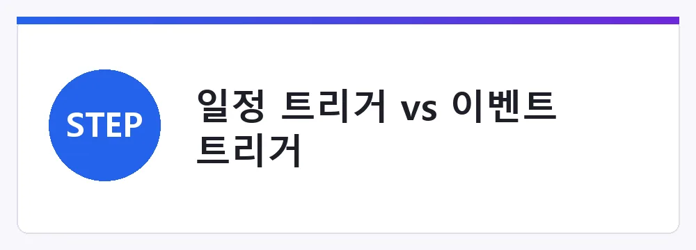 일정 트리거 vs 이벤트 트리거