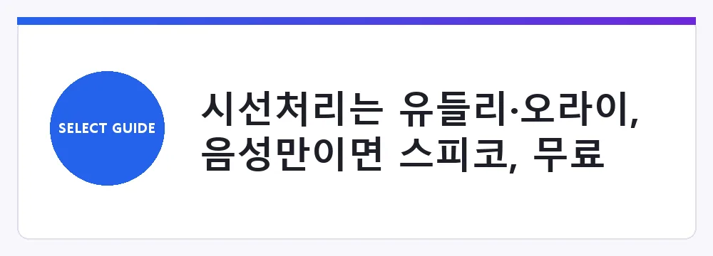 시선처리는 유들리·오라이, 음성만이면 스피코, 무료 시작은 챗GPT 음성모드
