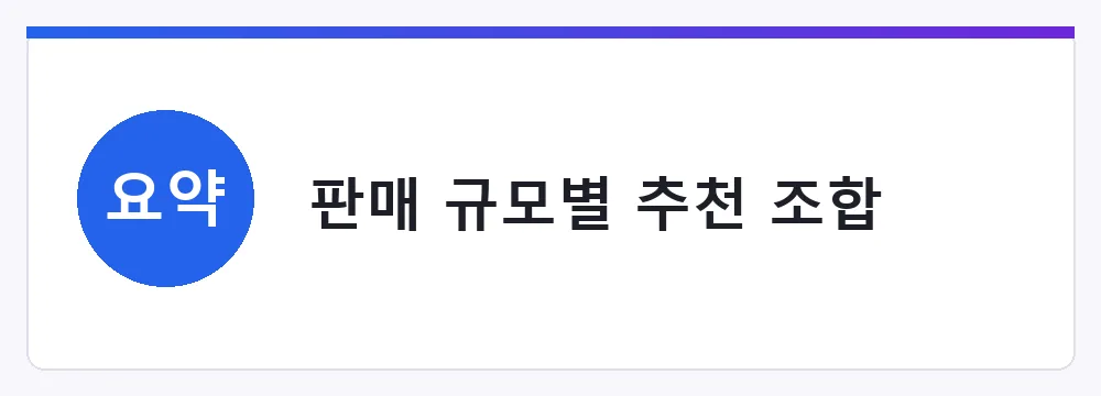 판매 규모별 추천 조합