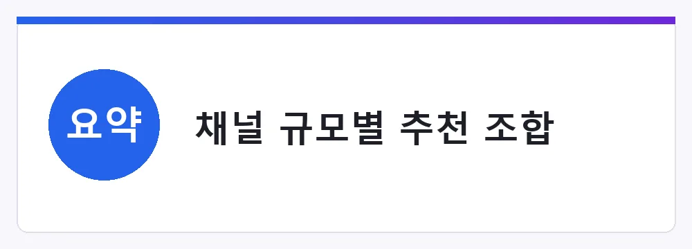 채널 규모별 추천 조합