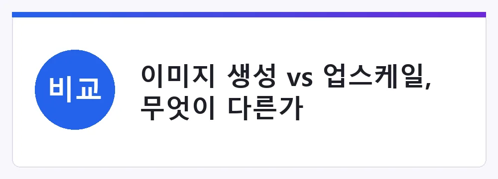 이미지 생성 vs 업스케일, 무엇이 다른가